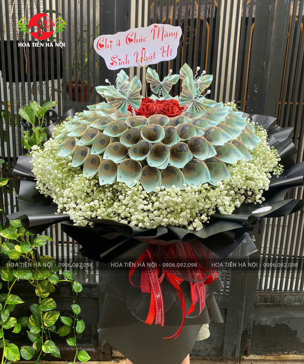 Bó hoa tiền 500k mix hồ điệp