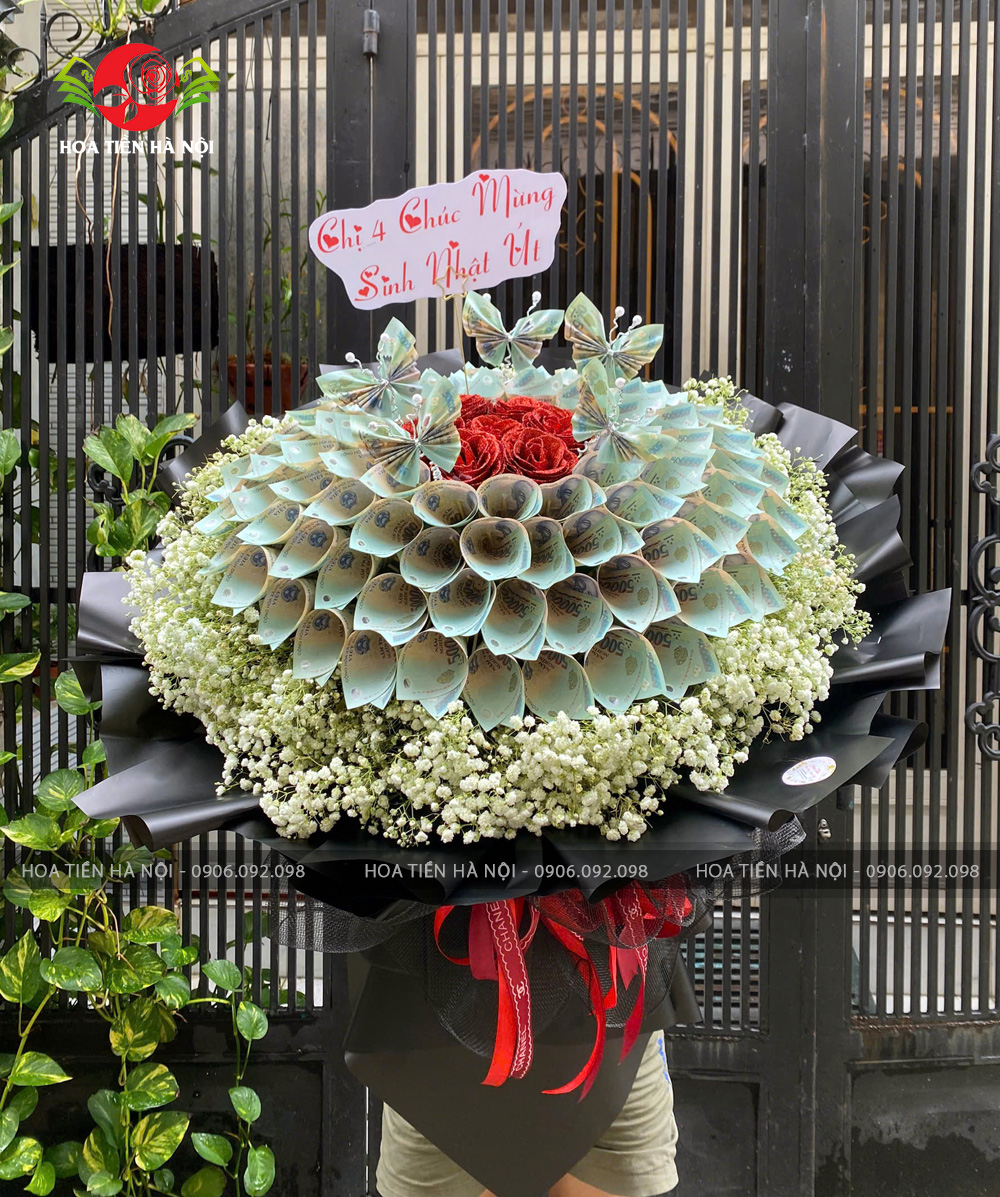 Bó hoa tiền 500k mix hồ điệp