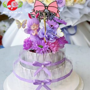 Khuôn bánh sinh nhật baby tím 2 tầng