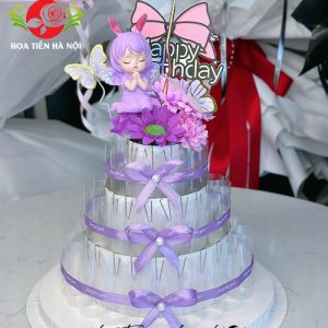 Khuôn bánh sinh nhật baby tím 3 tầng
