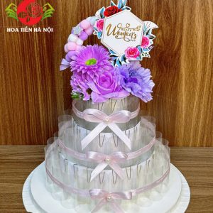 Khuôn bánh sinh nhật tone tím hồng