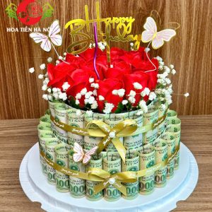 Bánh sinh nhật bằng tiền 100k quà tặng em
