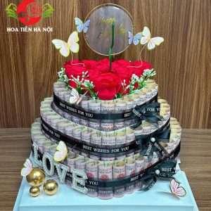 Bánh sinh nhật bằng tiền 20 triệu mệnh giá 200k