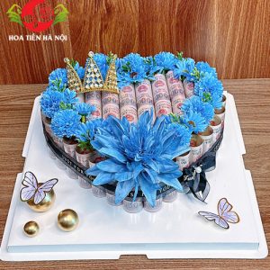 Bánh sinh nhật bằng tiền 200k trái tim cho nam