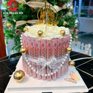Bánh sinh nhật bằng tiền 50k (Tinh Khôi)
