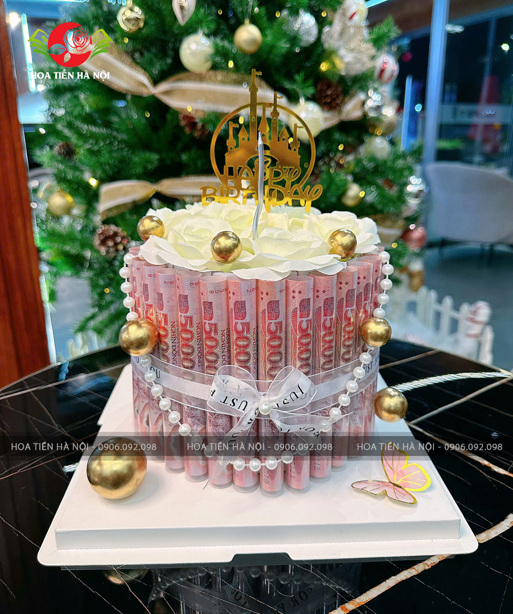 Bánh sinh nhật bằng tiền 50k tinh khôi