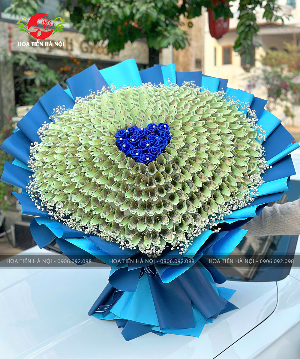 Bó hoa tiền 200 tờ 100k (Trái tim của biển)