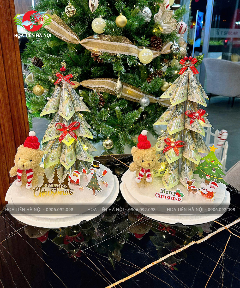 Cây thông Noel làm bằng tiền