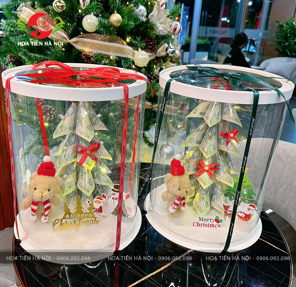 Cây thông Noel làm bằng tiền