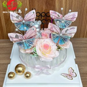 Khuôn bánh đút tiền 1 tầng mix hồ điệp