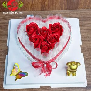 Khuôn bánh đút tiền trái tim hoa hồng