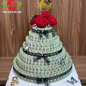 Bánh sinh nhật 7 tầng 280 tờ tiền 100k
