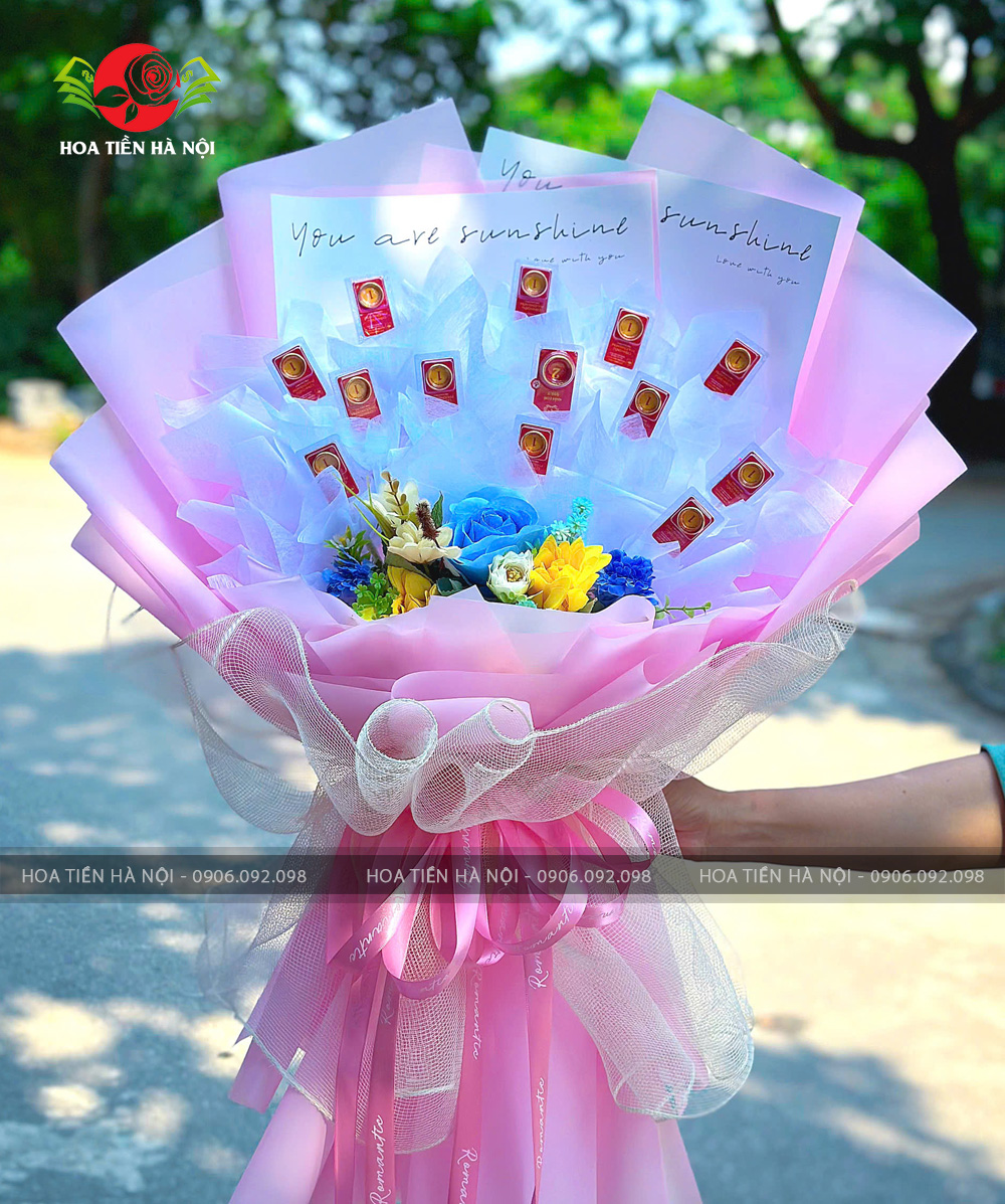 Bó hoa 14 chỉ vàng tặng vợ ngày sinh nhật