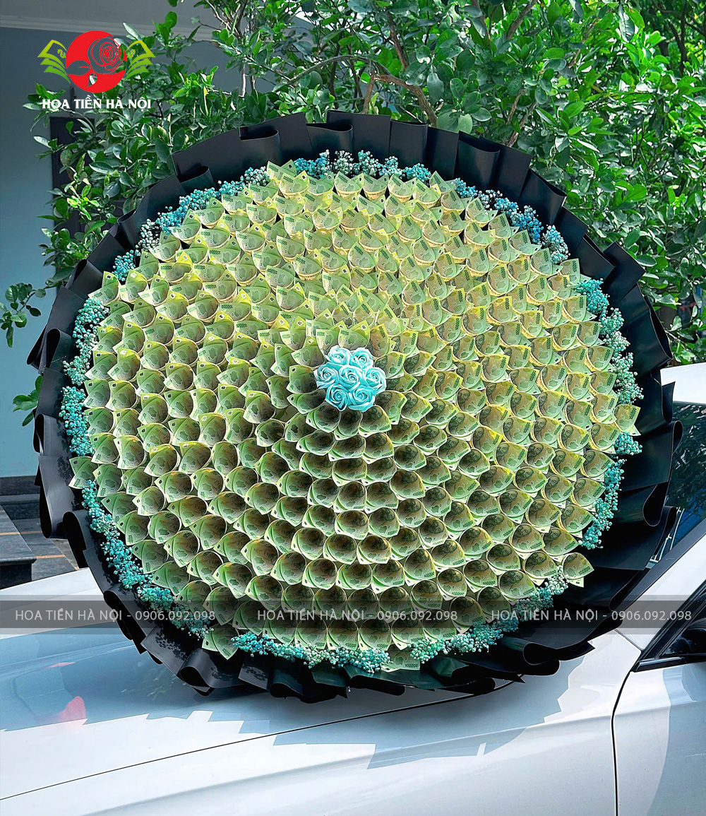 hoa tiền 100k 300 tờ tiền siêu to khổng lồ