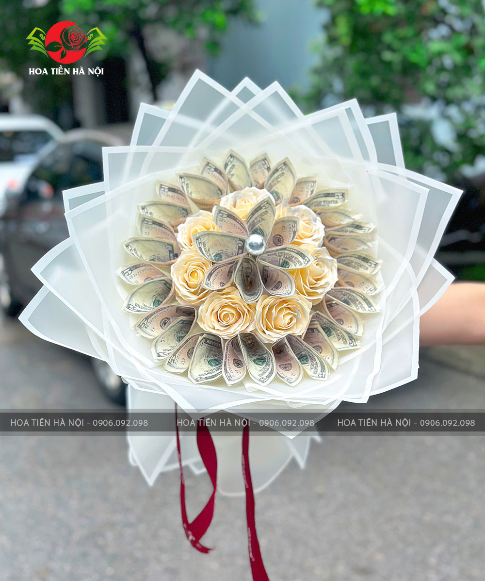 Bó hoa tiền 5 đô la nhỏ xinh