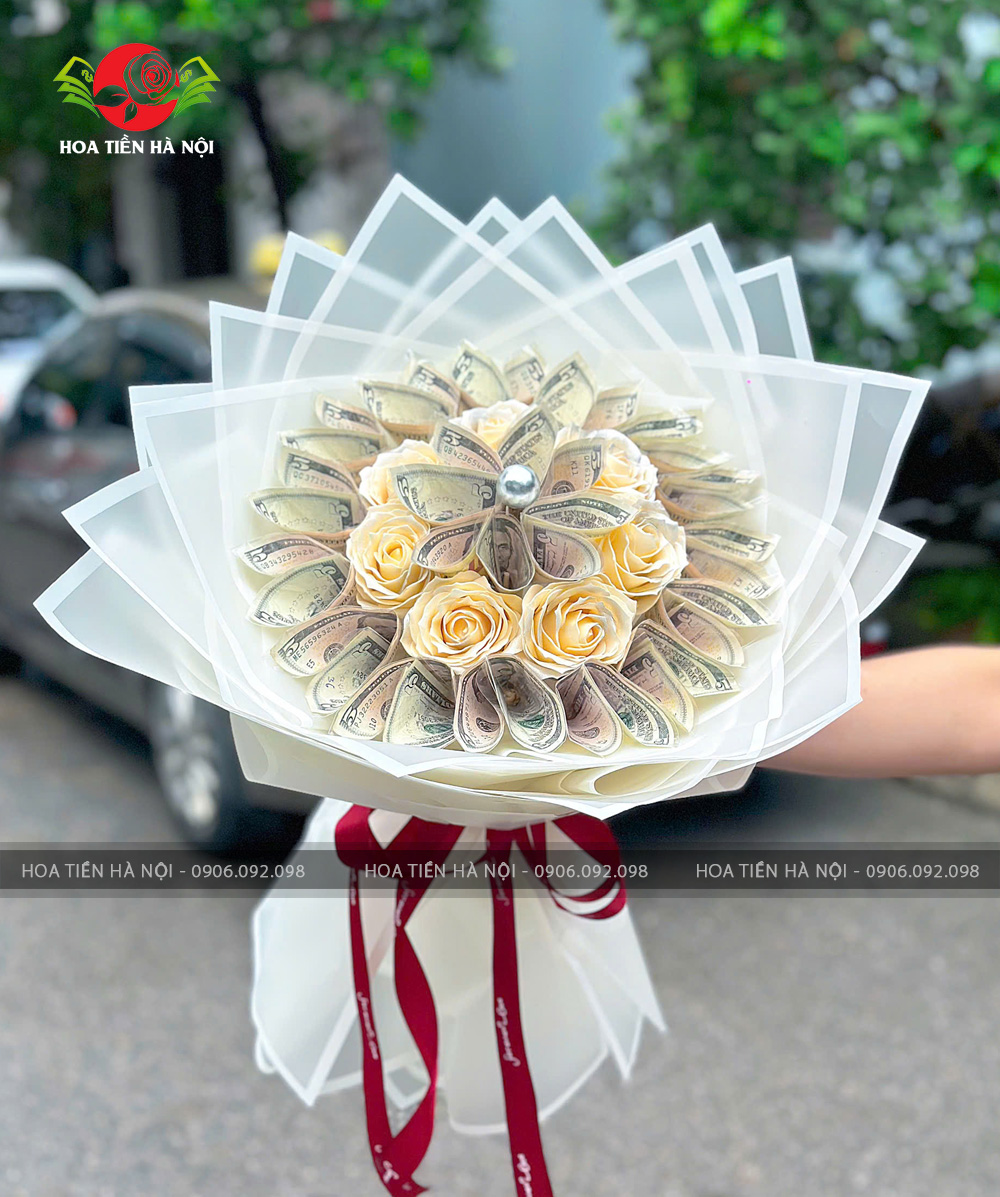 Bó hoa tiền 5 đô la nhỏ xinh