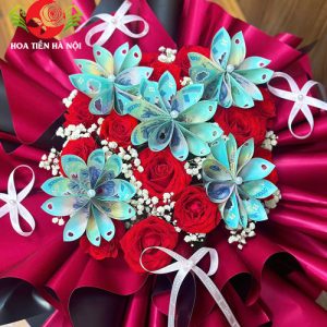 A Bó hoa tiền 500k mix hoa tươi (Thư gửi em)