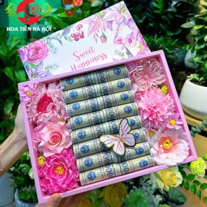 Hộp quà tặng 20 tờ tiền tone hồng phấn