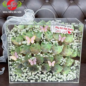 Vali tiền 100k 40 tờ mix hoa baby