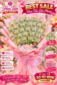 Bó Hoa tiền 30 tờ 100k